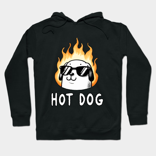 Cool Hot Dog Wiener Dog Hoodie by DoodleDashDesigns